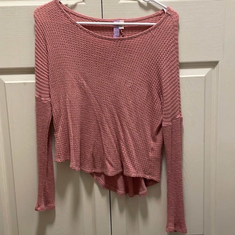 Women’s Size S pink waffle knit sweater